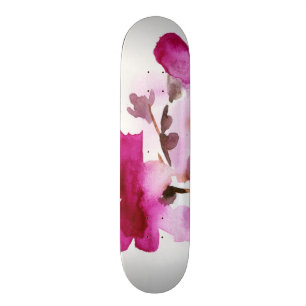 Abstrakte Blumenwatercolormalereien 4 Skateboard