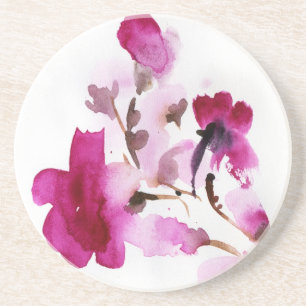 Abstrakte Blumenwatercolormalereien 4 Untersetzer