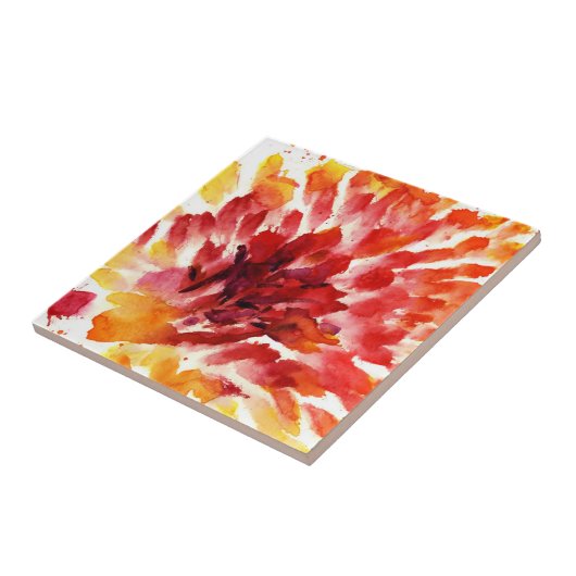 Abstrakte Blumenwatercolormalereien 5 Fliese (Seite)