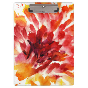 Abstrakte Blumenwatercolormalereien 5 Klemmbrett