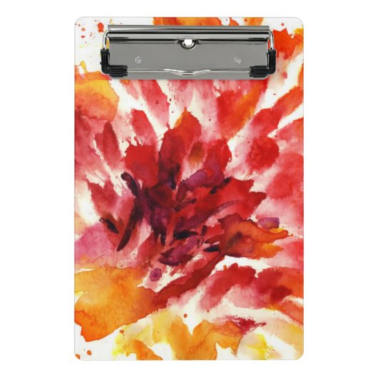Abstrakte Blumenwatercolormalereien 5 Mini Klemmbrett (Vorderseite)