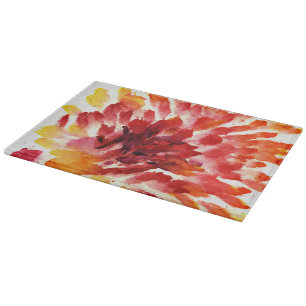 Abstrakte Blumenwatercolormalereien 5 Schneidebrett