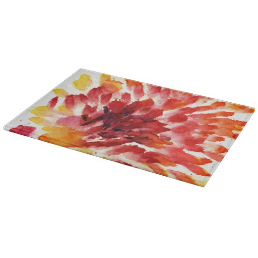 Abstrakte Blumenwatercolormalereien 5 Schneidebrett (Ecke)