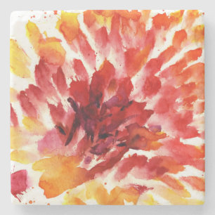Abstrakte Blumenwatercolormalereien 5 Steinuntersetzer