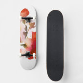 Abstrakte Blumenwatercolormalereien Skateboard (Vorderseite)