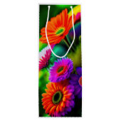 Abstrakte Blumenweinbeutel Geschenktüte Für Weinflaschen (Rückseite)