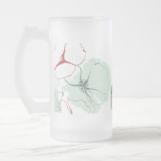 Abstrakte Blumenzeitssouvenir Mattglas Bierglas (Links)