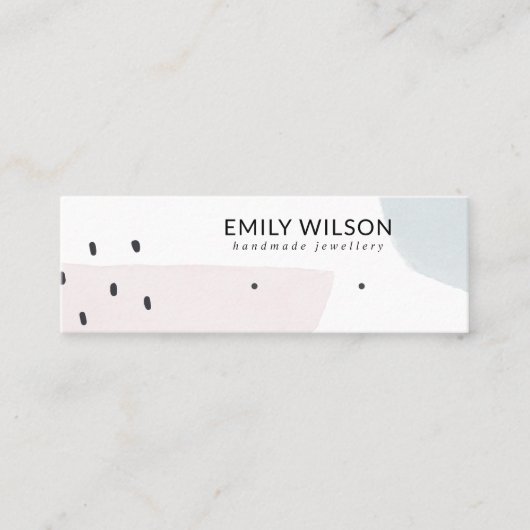 ABSTRAKTE BLUSH DUSKY BLUE STUD EARRING DISPLAY MINI VISITENKARTE (Vorderseite)