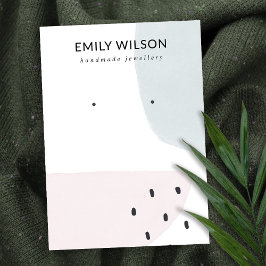 ABSTRAKTE BLUSH DUSKY BLUE STUD EARRING DISPLAY VISITENKARTE