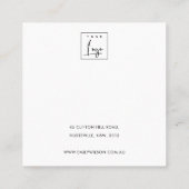 ABSTRAKTE BLUSH DUSKY GRAY STUD EARRING DISPLAY QUADRATISCHE VISITENKARTE (Rückseite)