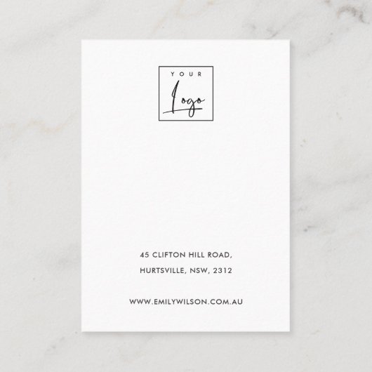 ABSTRAKTE BLUSH DUSKY PINK STUD 2 EARRING DISPLAY  VISITENKARTE (Rückseite)