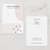 ABSTRAKTE BLUSH DUSKY PINK STUD EARRING DISPLAY VISITENKARTE (Vorne/Hinten)