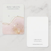 Abstrakte Blush-Gold-Glitzer 2-Ohrenanzeige Visitenkarte (Vorne/Hinten)