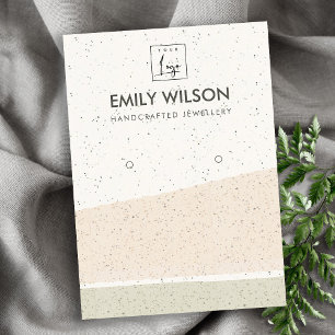 ABSTRAKTE BLUSH-KERAMIK WÄHRT EARRING DISPLAY-LOG VISITENKARTE