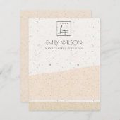 Abstrakte Blush-Keramik-Wave-Ohrring-Logo Einladung (Vorne/Hinten)