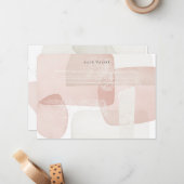 Abstrakte Blush Modern Stationierungskarte Mitteilungskarte (Vorderseite/Rückseite Beispiel)