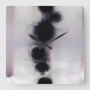 Abstrakte Blush-Orbit-Kunst Quadratische Wanduhr