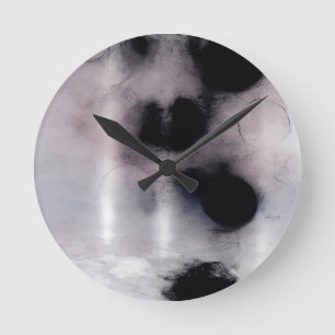 Abstrakte Blush-Orbit-Kunst Runde Wanduhr
