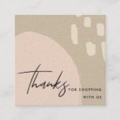 ABSTRAKTE BLUSH PEACH KRAFT SCANDI DANKEN DANKEN L QUADRATISCHE VISITENKARTE (Vorderseite)