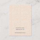 ABSTRAKTE BLUSPEACH-KERAMIK ERRING DISPLAY-LOGO VISITENKARTE (Rückseite)