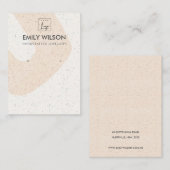 ABSTRAKTE BLUSPEACH-KERAMIK ERRING DISPLAY-LOGO VISITENKARTE (Vorne/Hinten)