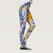 Abstrakte Blüte: Aquarellfarben Modernes Muster Leggings (Rechts)