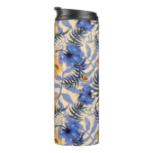 Abstrakte Blüte: Aquarellfarben Modernes Muster Thermosbecher (Nach rechts gedreht)