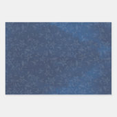 Abstrakte Blüte auf den blauen Navy-Stains Hinterg Geschenkpapier Set (Vorderseite)