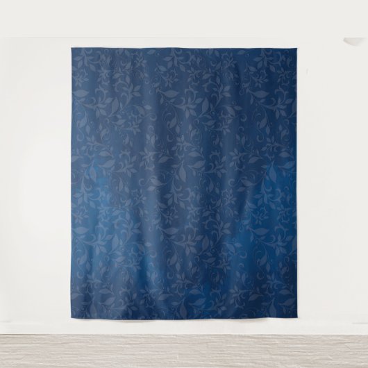 Abstrakte Blüte auf den blauen Navy-Stains Hinterg Wandteppich (Vorderseite)