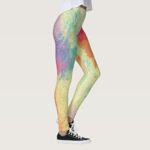 Abstrakte Blüte auf mehrfarbigen Ebenen - Hintergr Leggings