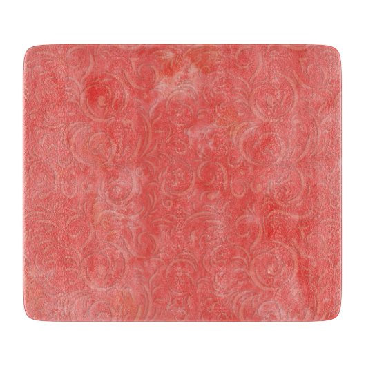 Abstrakte Blüte auf tropischen, rosafarbenen Ebene Schneidebrett (Vorderseite)