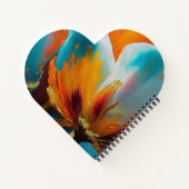 Abstrakte Blüte in Orange und Teal Notizblock (Rückseite)