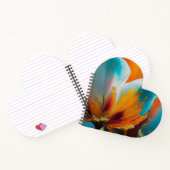 Abstrakte Blüte in Orange und Teal Notizblock (Innenseite)