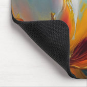 Abstrakte Blüte in Orange und Türkis Mousepad (Ecke)