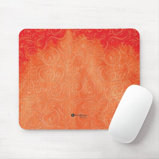 Abstrakte Blüte in Orangenhainen Hintergrund Mousepad (Mit Mouse)