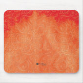 Abstrakte Blüte in Orangenhainen Hintergrund Mousepad (Vorne)