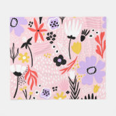 Abstrakte Blüte: Kreatives Vintages Design. Fleecedecke (Vorderseite (Horizontal))