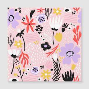 Abstrakte Blüte: Kreatives Vintages Design. Magnetkarte