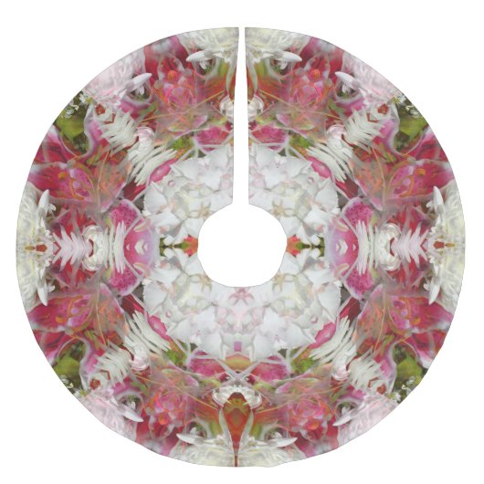 Abstrakte Blüte Polyester Weihnachtsbaumdecke (Vorderseite)