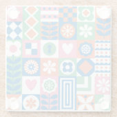 Abstrakte Blüte: Skandinavisches Volksmuster. Glasuntersetzer (Rückseite)