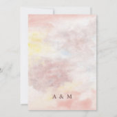 Abstrakte Blüte und gelbe Wasserfarbe Einladung (Rückseite)