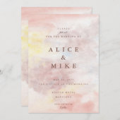 Abstrakte Blüte und gelbe Wasserfarbe Einladung (Vorne/Hinten)