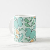 Abstrakte Blüte: Vintages nahtloses Muster Kaffeetasse (Vorderseite Links)