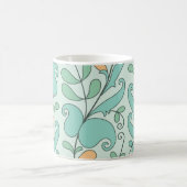 Abstrakte Blüte: Vintages nahtloses Muster Kaffeetasse (Mittel)