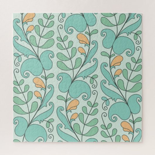 Abstrakte Blüte: Vintages nahtloses Muster Puzzle (Vertikal)
