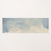 Abstrakte Blüten auf blauen und weißen Gradient-St Yogamatte (Rückseite (Horizontal))