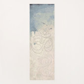 Abstrakte Blüten auf blauen und weißen Gradient-St Yogamatte (Vorderseite)