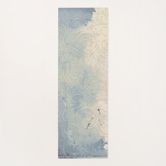 Abstrakte Blüten auf blauen und weißen Gradient-St Yogamatte (Rückseite)