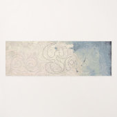 Abstrakte Blüten auf blauen und weißen Gradient-St Yogamatte (Vorderseite (Horizontal))