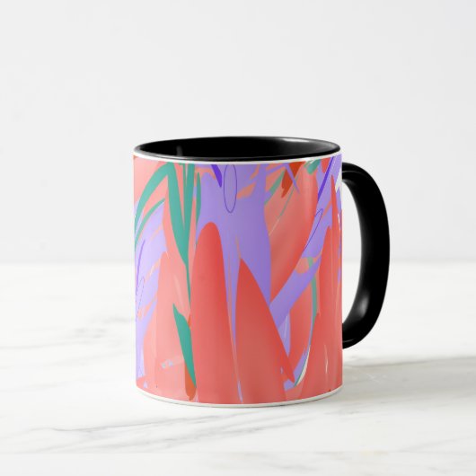 Abstrakte Blüten: Ein Farbspritzer Tasse (VorderseiteRechts)